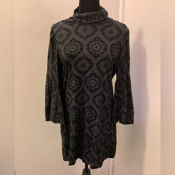 PLENTY by TRACY‎ REESE for ANTHROPOLOGIE Print Bell Sleeves Cowl Neck Mini Dress - Picture 1 of 9